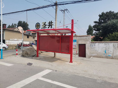 山东莱芜乡镇候车亭安装完成